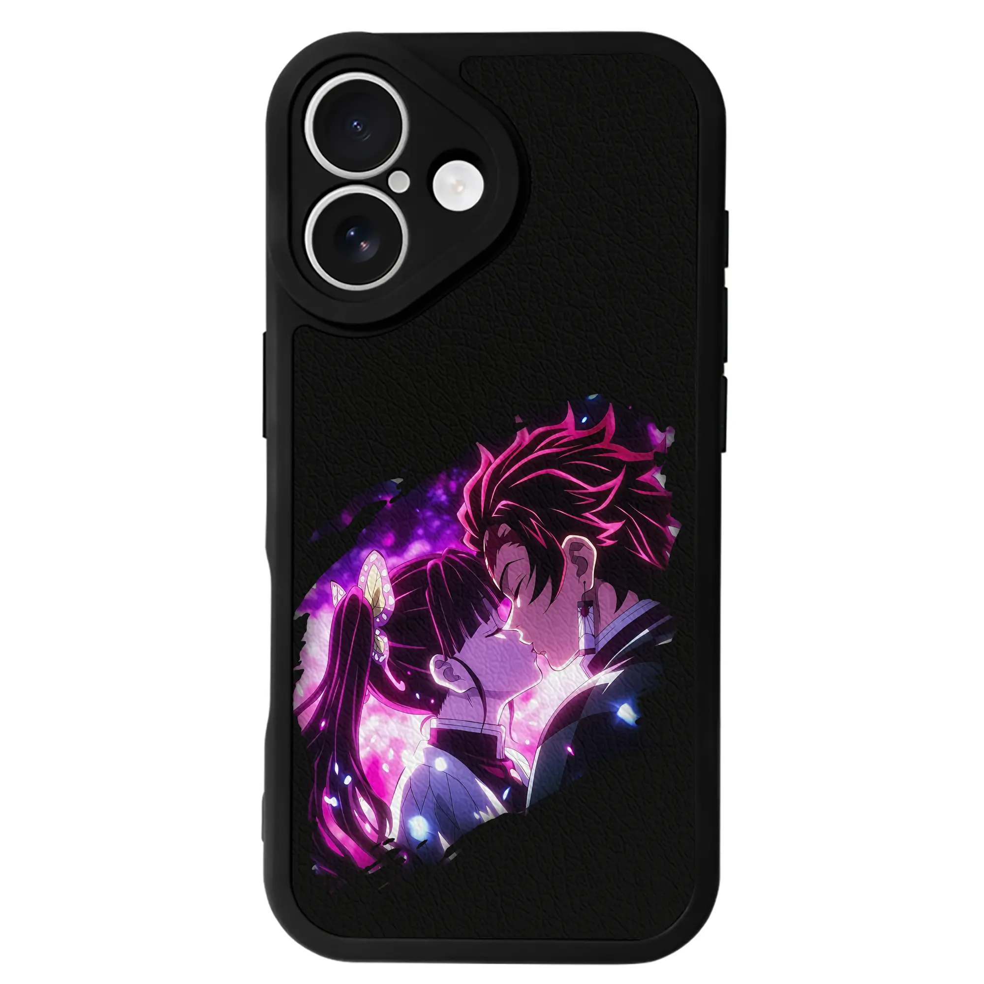 鬼滅の刃 グッズ,栗花落 カナヲ - IPhone 16シリーズ対応 ・ シリコンスマホケース ・ レザー調 ・ 高精度フィット ・ 耐衝撃 ・ ワイヤレス充電対応 ・ 精密カット